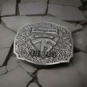 Buckle Snap-on Tools 75th Anni Vintage Mens Limited Ed. Pewter Coll. 3-2/8×2-5/8